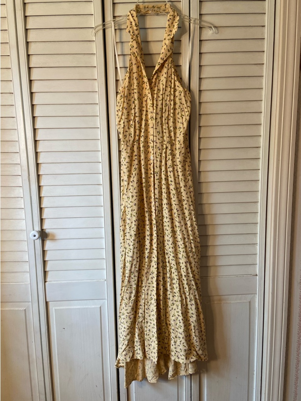 Moda International Yellow Floral Halter Maxi Dress